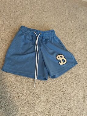 Light Blue Men's Mesh Athletic Shorts - Bucketsquad